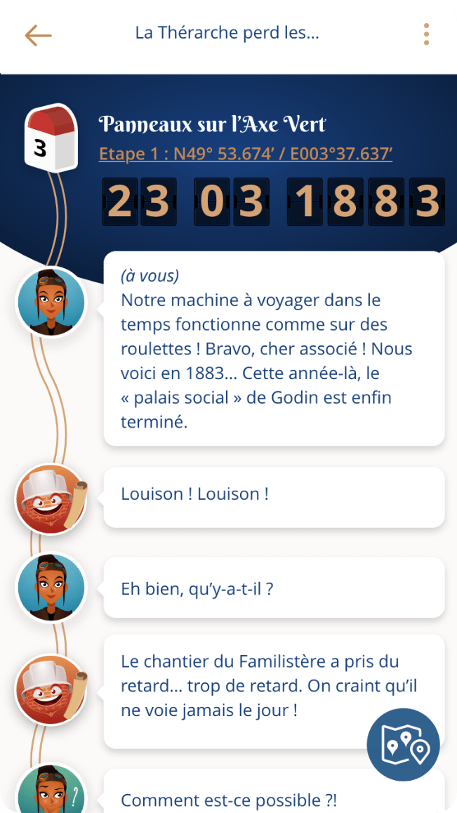 Ecran déroulé d'une étape