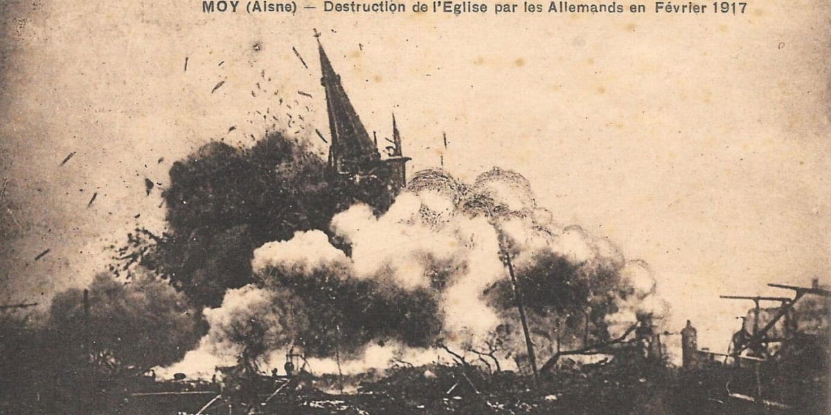 Destruction de l'église en 1917©Destination Saint-Quentin