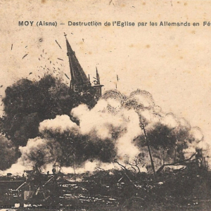 Destruction de l'église en 1917©Destination Saint-Quentin
